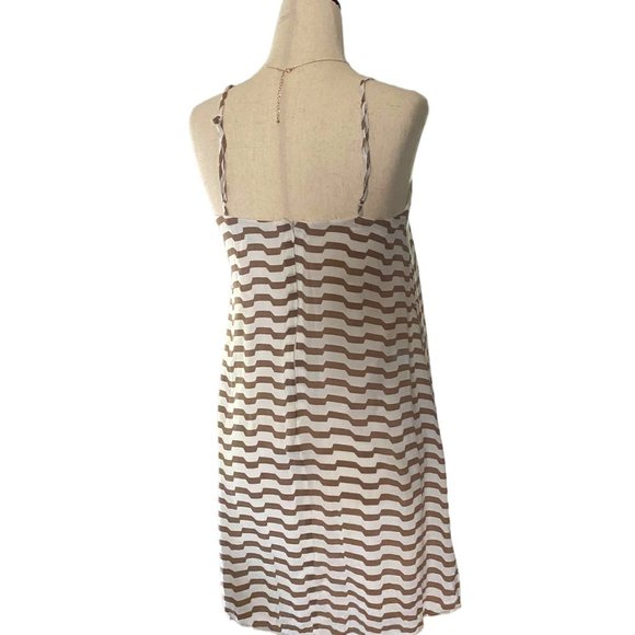 Naked Zebra Chevron Mini Dress Women Size Small Spaghetti Straps Cotton Lining - Picture 13 of 14